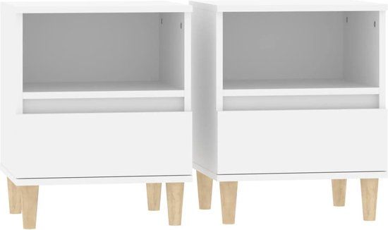 vidaXL Nachtkastjes 2 stuks 40x35x50 cm Wit