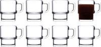Pasabahce Cameron koffie/thee glazen - set van 8 stuks - transparant glas - 320 ml