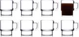 Pasabahce Cameron koffie/thee glazen - set van 8 stuks - transparant glas - 320 ml