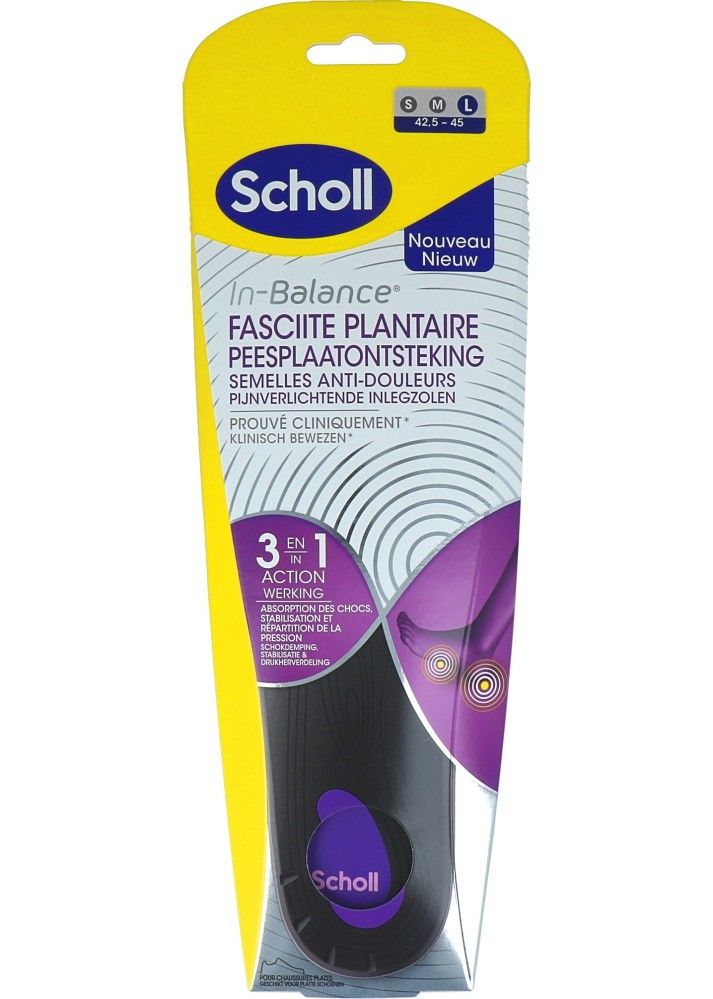 Scholl In Balance Pijnverlichtende Inlegzolen Peesplaatontsteking - Maat 43-45 - 1 Paar