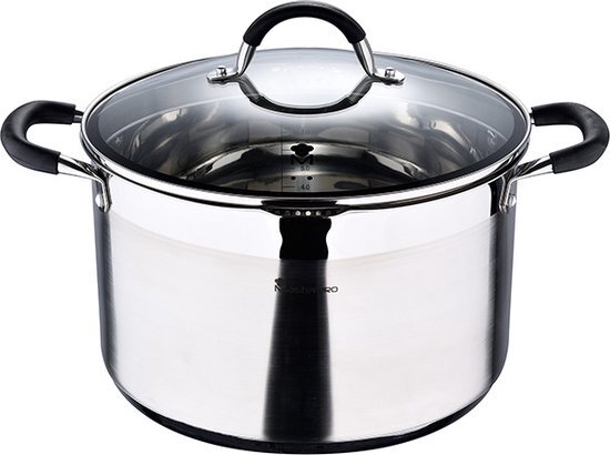 Bergner Masterpro Grote Kookpan - met Deksel - Ø28 cm - 9.5L- 100 % Inductie