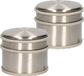 Alpina 2x stuks deurstopper van 1.1 kilo staal met grijs kunststof rand 9 x 7 cm