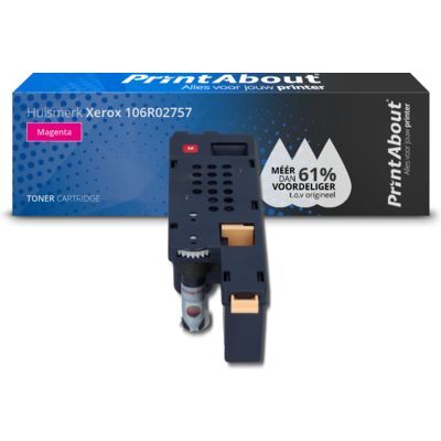PrintAbout Huismerk Xerox 106R02757 Toner Magenta - Magenta - 1250 pagina's - Compatibel