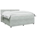 vidaXL Boxspringbed met matras Lichtgrijs 160 x 200 cm Fluweel
