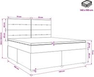 vidaXL Boxspringbed met matras en hoofdeinde, blauw, 140 x 190 cm, stof