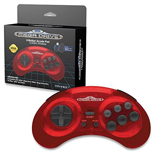 Retro-Bit Sega Mega Drive 2.4 GHz Wireless Controller - Crimson Red (Nintendo Switch)