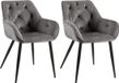 CLP Cassis Set van 2 Eetkamerstoelen - Met armleuning - Velvet - donkergrijs