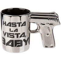 Pistoolmok Tasse met handvat Pistoolmok hasta la vista baby rode en grijze herten