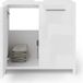 Gratyfied - Meuble sous lavabo - Meuble sous lavabo avec découpe - 60 x 58 x 33 cm - Blanc, brillant