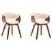 VidaXL Eetkamerstoelen set van 2 crèmekleurig gebogen hout en kunstleer