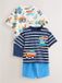 Next Jongens T-shirt met korte mouwen en shorts set van 2 Blauw/Wit