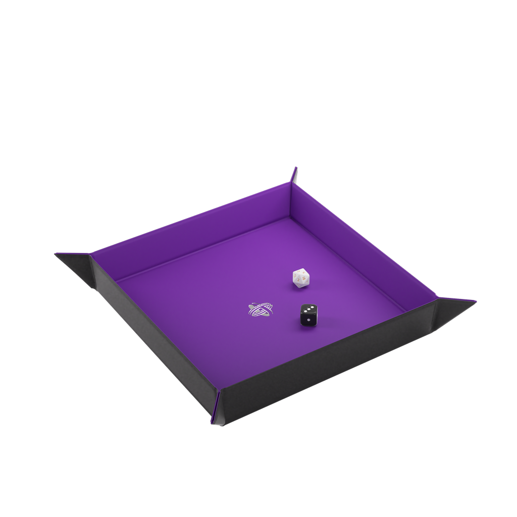 Dice Tray Magnetic Square - Black / Purple