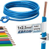 Aderleiding Bedradingsleiding - Enkele Draad Flexibel - PVC Kabel - H07V-K 2,5 mm² - Kleur: Lichtblauw - 100 m