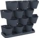 vidaXL 12-delige Plantenbakken Set Verticaal Polypropeen Antracietkleur