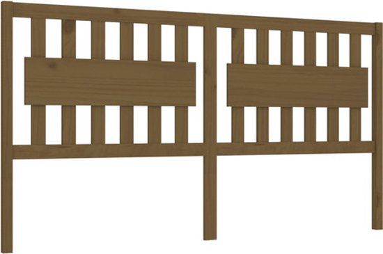vidaXL Hoofdbord 185,5x4x100 cm massief grenenhout honingbruin