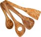 Ensemble d'ustensiles de cuisine en bois sans marque avec support