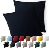 Blumtal Kussensloop Microvezel Kussenhoes 60 x 60 cm - Dark Ocean Blue - Set van 2