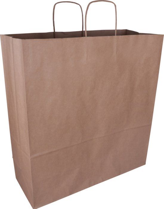 Papieren draagtas bruin - 45x17x48cm - 100 stuks