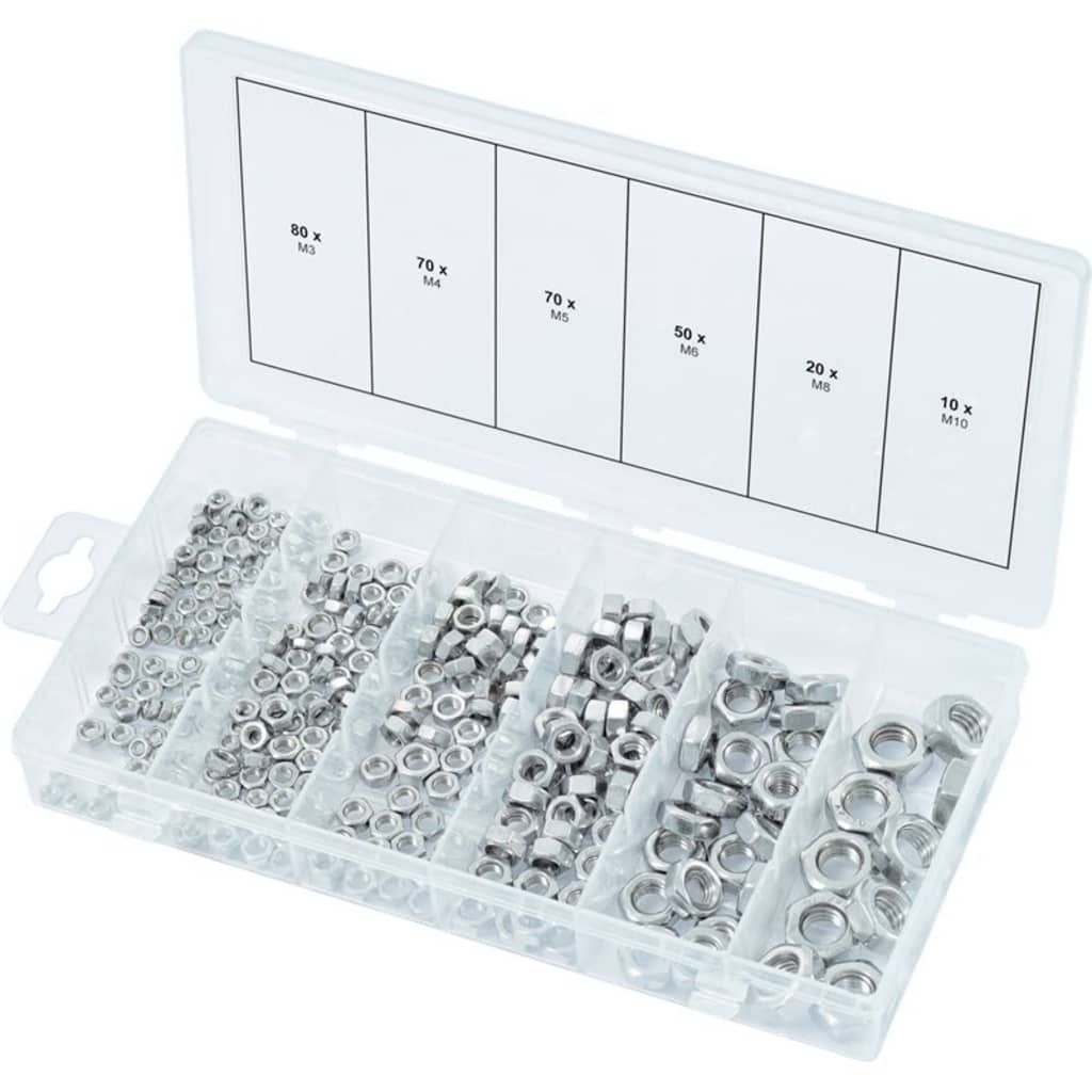 KSTools 300-delige Moerenset metrisch roestvrij staal M3-M10