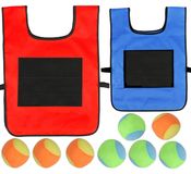 Stikball-vest volkerenbalspel - Gilet de jeu - 29 x 42,5 cm (enfant) et 39 x 53 cm (adulte) - Avec 10 balles en coton