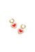 Cala Rose yehwang Oorhangers met hart in snoepmotief - Roze/Rood/Goud - Roestvrij staal - Vrouwen