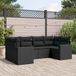 Maison Exclusive - Ensemble de meubles de jardin 6 pièces avec canapé et coussins, noir, en polyrotin