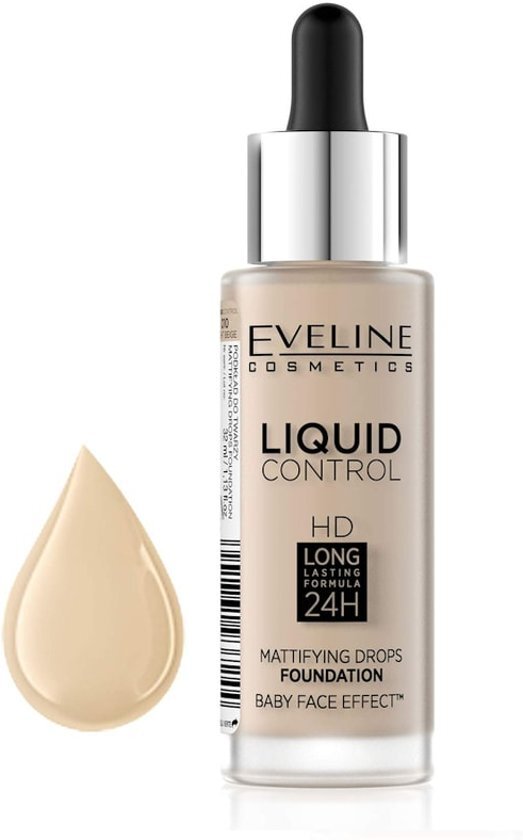 Eveline Cosmetics Liquid Control Foundation With Dropper 010 Light Beige 32ml.