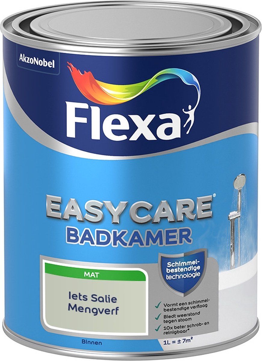 FLEXA Easycare Muurverf - Badkamer - Mat - Iets Salie - 1 liter