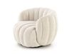 Fauteuil pivotant rond en tissu polyester crème