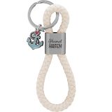 GRUSS & CO Sleutelhanger lus motief haven | hanger bestaande uit een gevlochten lus, met motiefdruk thuishaven, met anker-charm | 48361, Meerkleurig, 12 cm, Motief "Haven"