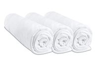 Easy Dort Set van 3 katoenen hoeslakens, 40 x 80 cm, rekbaar tot 40 x 90 cm, voor babybed, wieg, reiswieg, wit
