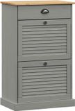 vidaXL Schoenenkast VIGO - 60x35x96 cm - Massief Grenenhout - Grijs
