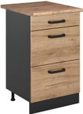 Vicco Keukenonderkast R-Line, Goudkleurig Eiken/Antraciet, 50 cm
