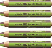 STABILO woody 3 in 1 duo light groen/bruin