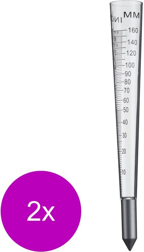 Nature Regenmeter - Kweekbenodigdheden - 2 x 4x4x30.8 cm Transparant