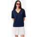 Lacoste T-shirt oversize pour femme bleu marine, uni