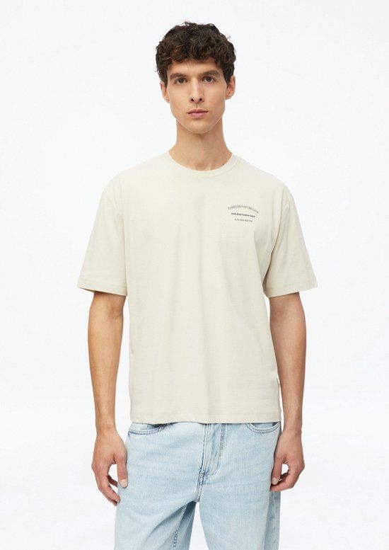 s.Oliver T-shirt XXL Lichtbeige Katoen Ronde Hals Korte Mouw Effen Aansluitend Heren