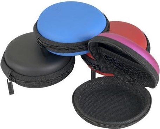 Jumada's Paarse Hardcase Kabeltasje voor In-Ear Oortjes - 8x8x2.5cm - Spatwaterdicht