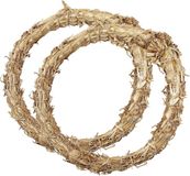 Sans marque Petite couronne de paille/couronnes - 2x - paille - D21 x H2 cm - DIY/loisir créatif/couronne de porte