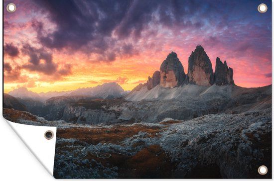 GreatGardenPosters Tuinposter - Bergen - Rotsen - Zonsondergang - Landschap - 60x40 cm - Tuindoek - Tuindecoratie