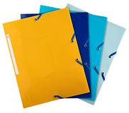 Exacompta - Pack van 4 elastieken Bee Blue - Tas met 3 kleppen - Gerecycled polypropyleen - 24 x 32 cm - A4 - Diverse kleuren