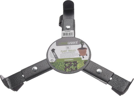 Oh My Home Metalen Houder met Wieltjes voor Bloempotten - Grijs - Metaal - Rond - 24 cm