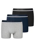 Schiesser 95/5 Heren Shorts - 3 pack - Zwart - Donkerblauw - Grijs Melange - Maat XXL