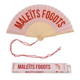 Fisura Originele waaier met het opschrift "Fogots", moderne en kleurrijke houten waaiers, roze handventilator, inclusief hanger, grappig cadeau-idee, 42,5 x 23 cm