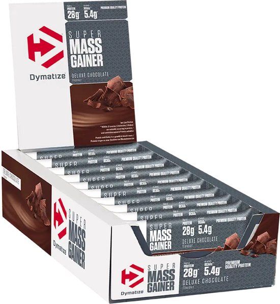 Dymatize Super Mass Gainer Bar - Eiwitreep - Protein Bar - 1 box (10 eiwitrepen) - Deluxe Chocolade