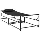 vidaXL Ligbed met kussen, antraciet, acacia hout, 199 x 80 x 50.5 cm