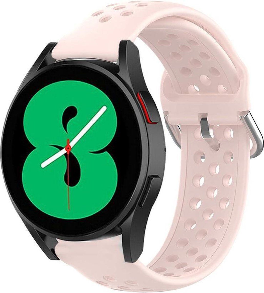 Strap-it Samsung Galaxy Watch 4 - 40mm siliconen bandje met gaatjes - roze