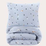 NOUS Kids Flanellen Dekbedovertrek (120x150 cm) Blauw Mixprint
