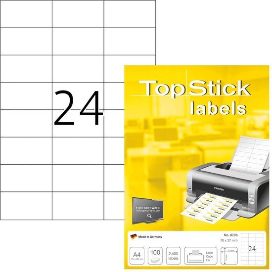 Office Etiket 70x37mm 2400 stuks