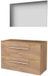 Basic Line Basic 46 Badkamermeubelset - 100 x 46 cm - Met Grepen - 2 Lades - Wastafelblad - Spiegel - Whisky Oak